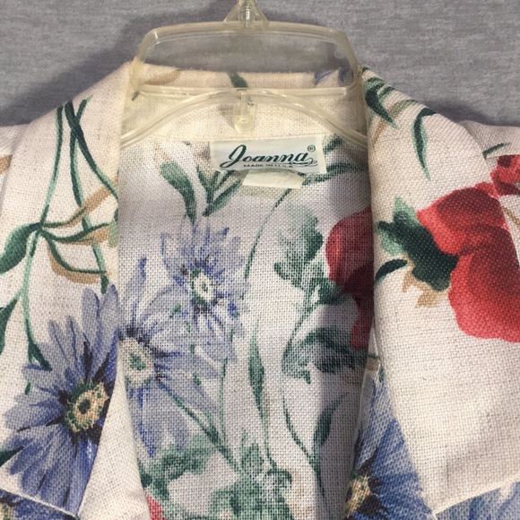 JOANNA Floral Spring Trendy Career Jacket The Look of Linen without the Wrinkles - Picture 9 of 16